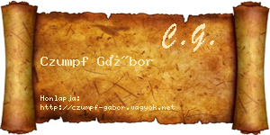 Czumpf Gábor névjegykártya